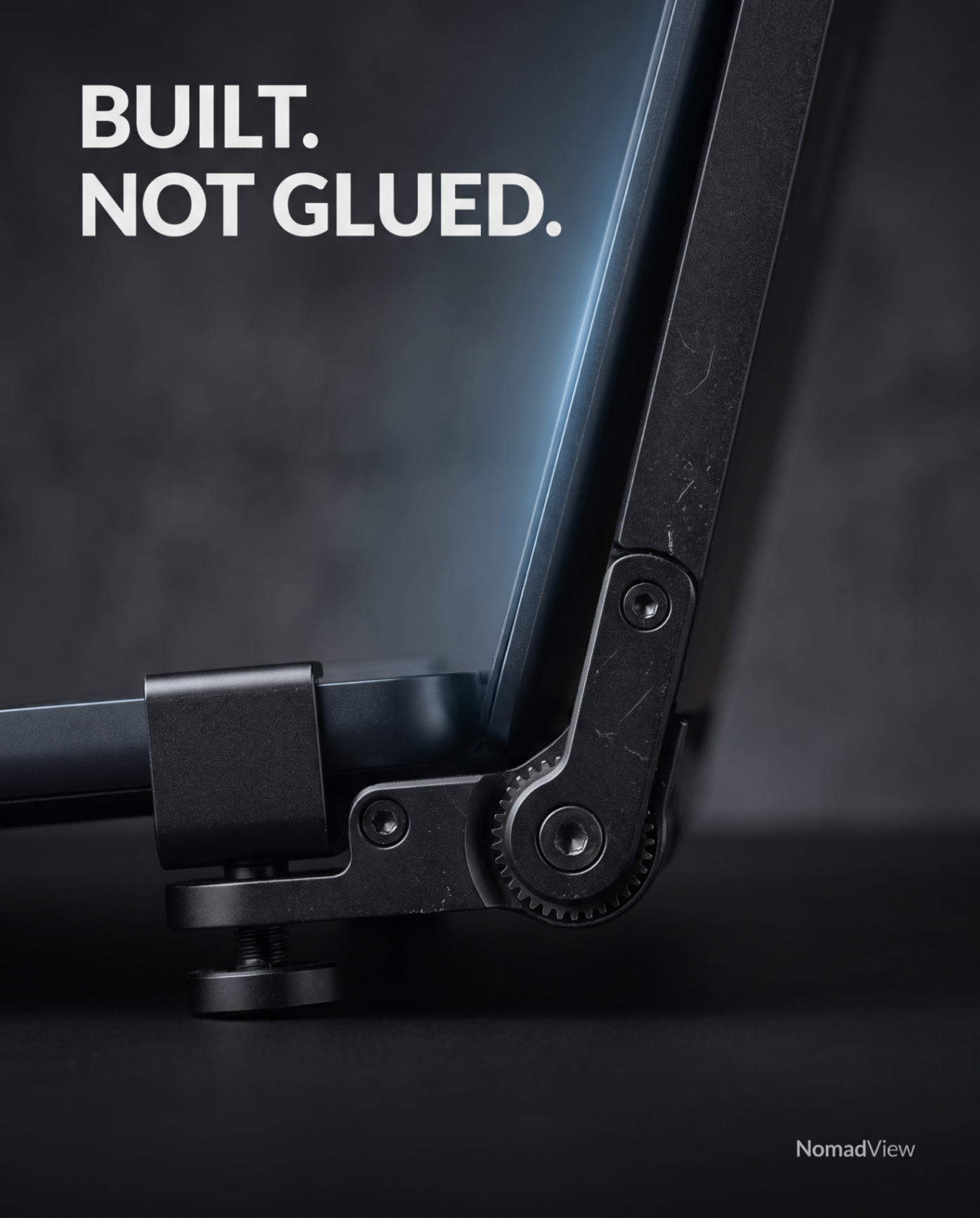 NomadView aluminium hinge β built, not glued