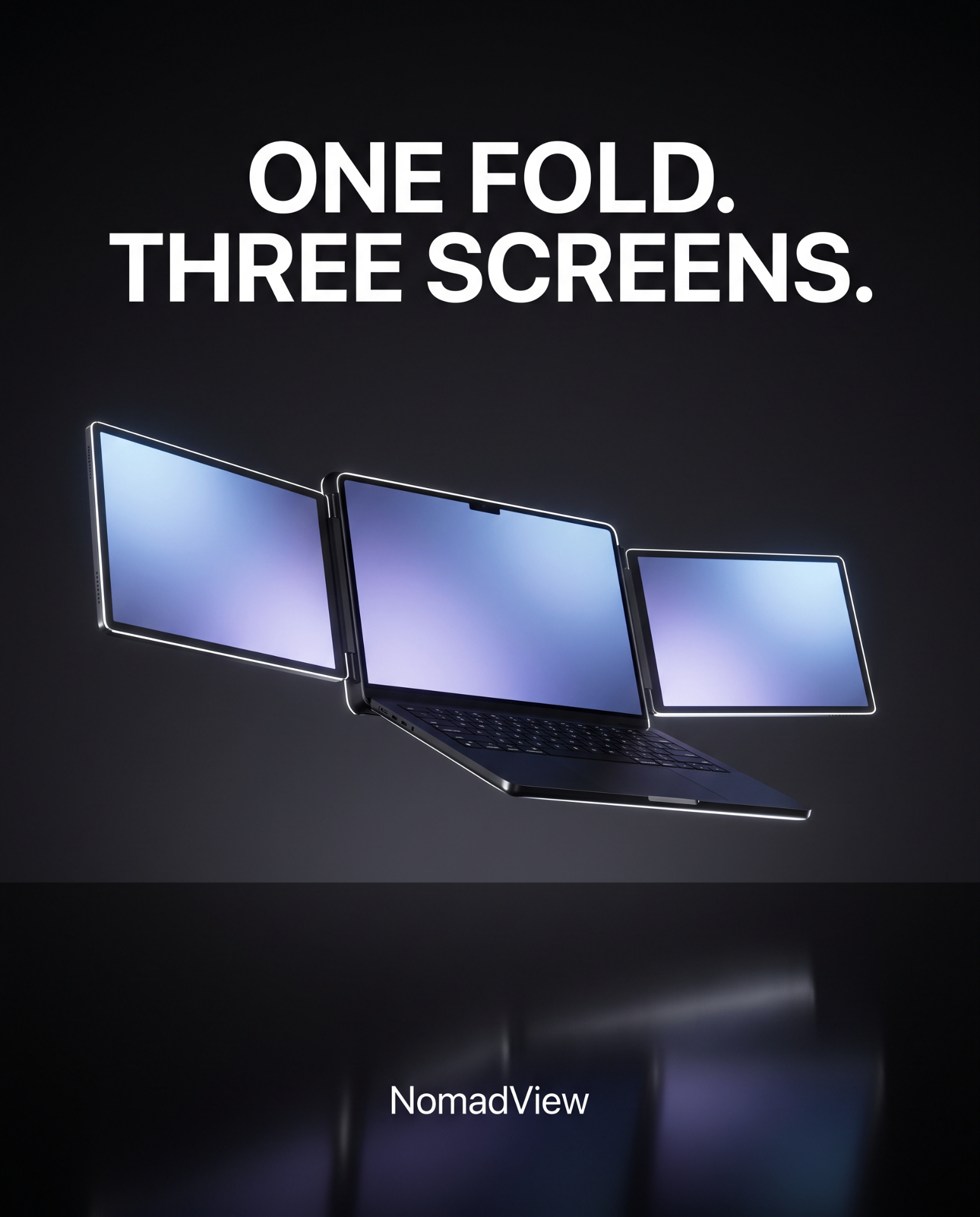 NomadView β one fold, three screens portable triple-monitor extender